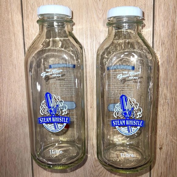 Steam Whistle Other - 🛍️ 3 for $20 🛍️ - Set of 2 Steam Whistle Brewery Milk Jugs With White Caps